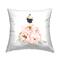 Stupell Industries Pink Peonies Floral Dress Black Corset Fashion Mannequin Throw Pillow 18" x 18"